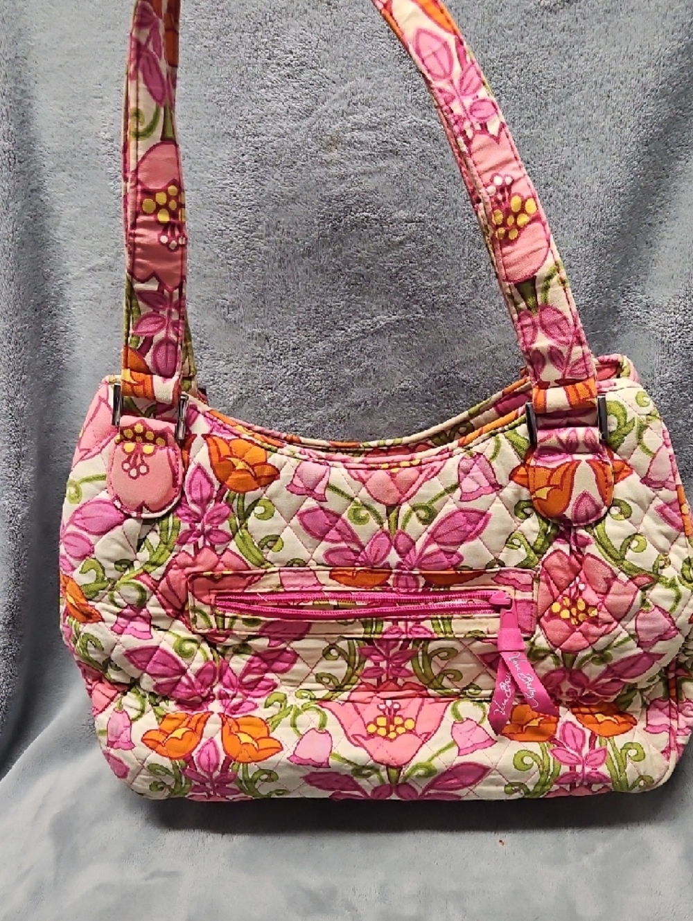 Vera Bradley Pink Floral Quilted Shoulder Bag - Picture 3 of 4